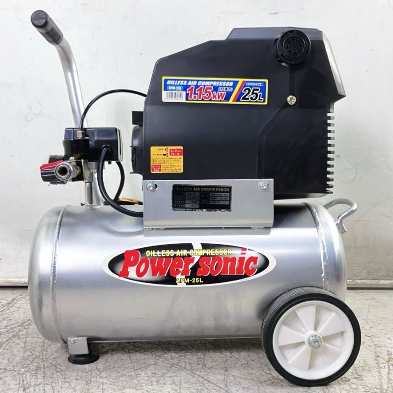 パオック エアーコンプレッサー 25Lタンク オイルレスコンプレッサ 常
