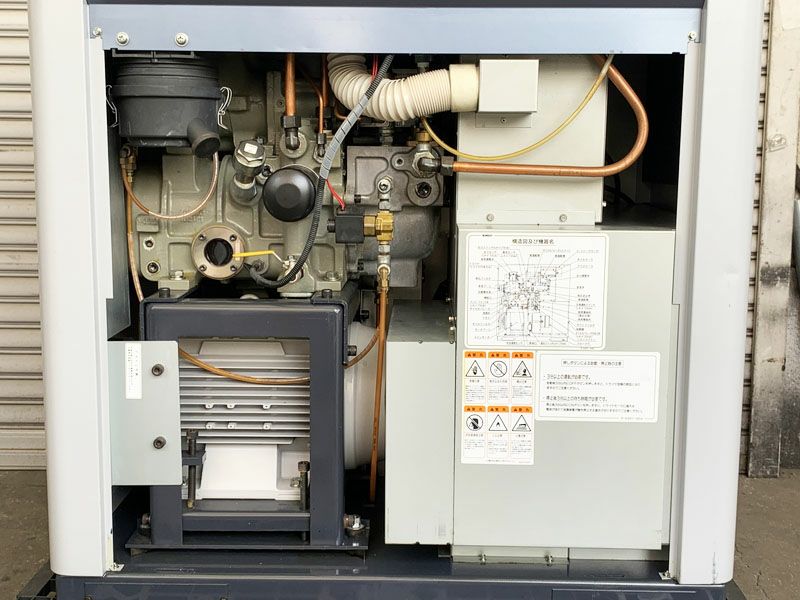 分解整備済】KOBELCO/コベルコ 7.5kW 10馬力 給油式スクリュー