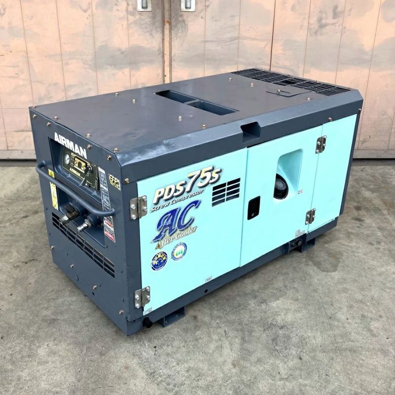 【決まりました】エンジンコンプレッサー　ディーゼルエンジンコンプレッサー　エアマン　北越工業　PDS130S型　アウタークーラー仕様　ローアワー　極上品中古機 決まりました】エンジンコンプレッサー ディーゼルエンジン