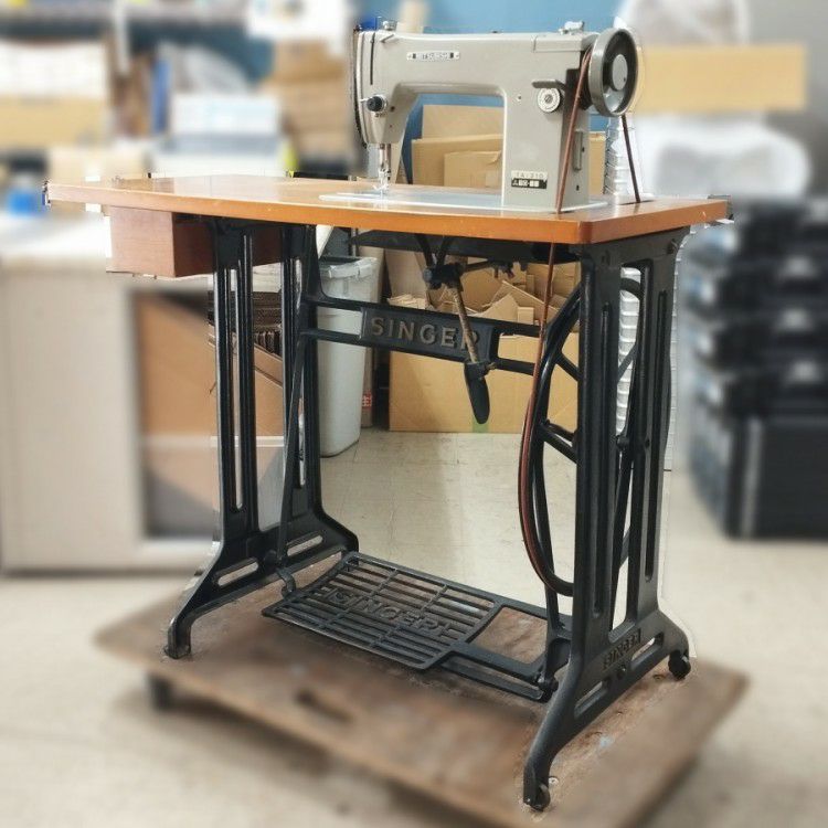 SINGER/シンガー 足踏み ミシン台 三菱 職業ミシン付き TA-310