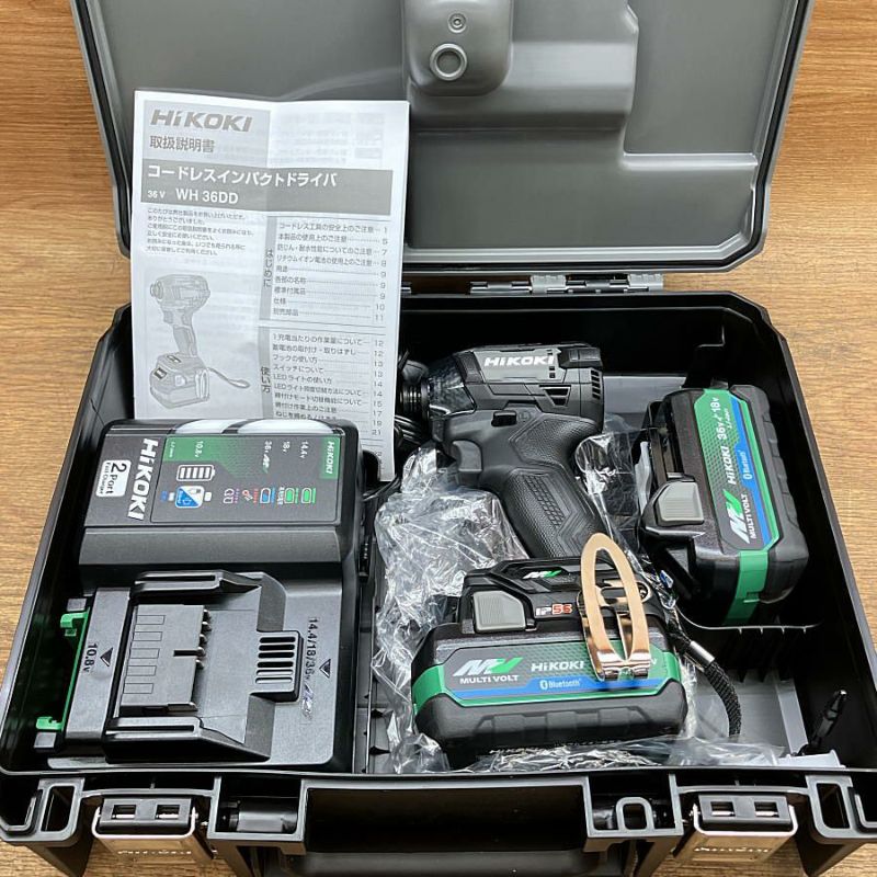 HiKOKI WH36DD 2XHBSZ マルチボルト（36V）コードレスインパクトドライバ ストロングブラック (バッテリー、充電器、ケース)  HiKOKI/ハイコーキ WH36DD(2XHBSZ) 36V マルチボルトコードレスインパクトドライバBluetooth搭載2.5Ah電池×2・充電器  ・ケース付 | 機械工具の ... HiKOKI ハイコーキ インパクトドライバ WH36DD 2XHBSZ 充電器・充電池2個・ケース付