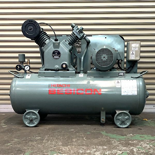 1007専用ページ 分解整備済】日立 3.7kW 5馬力 給油式レシプロコンプレッサー 3.7P-9.5